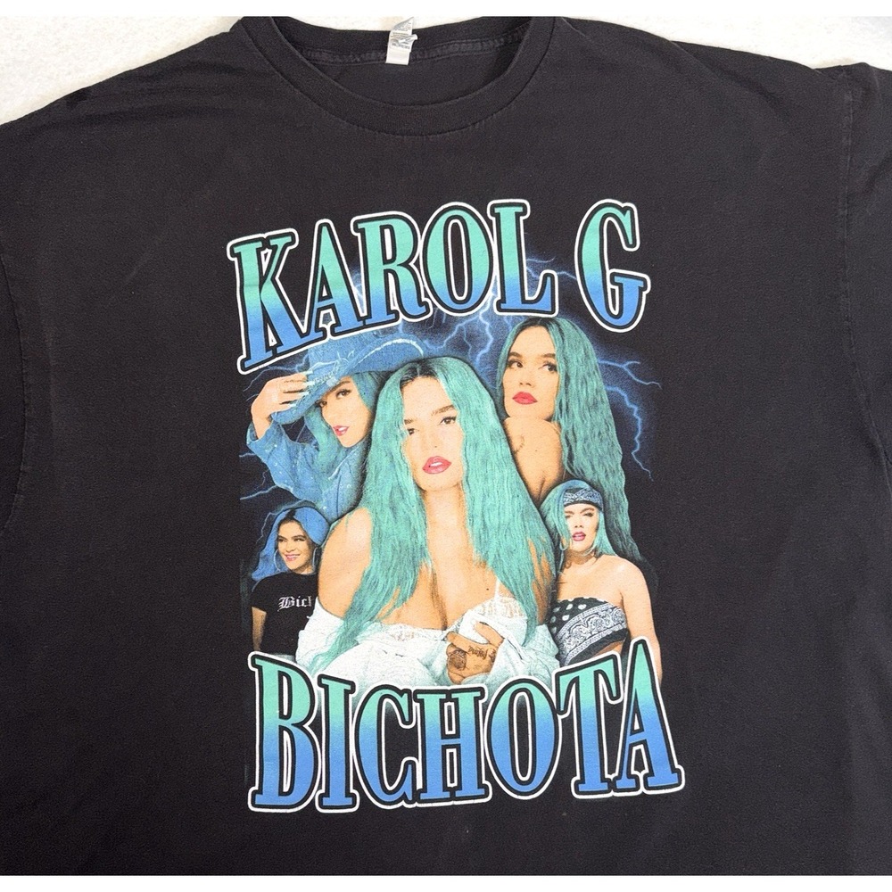 Karol G Bichota Graphic Tee Shirt Unisex 3XL Black‎ Latin Music T-Shirt